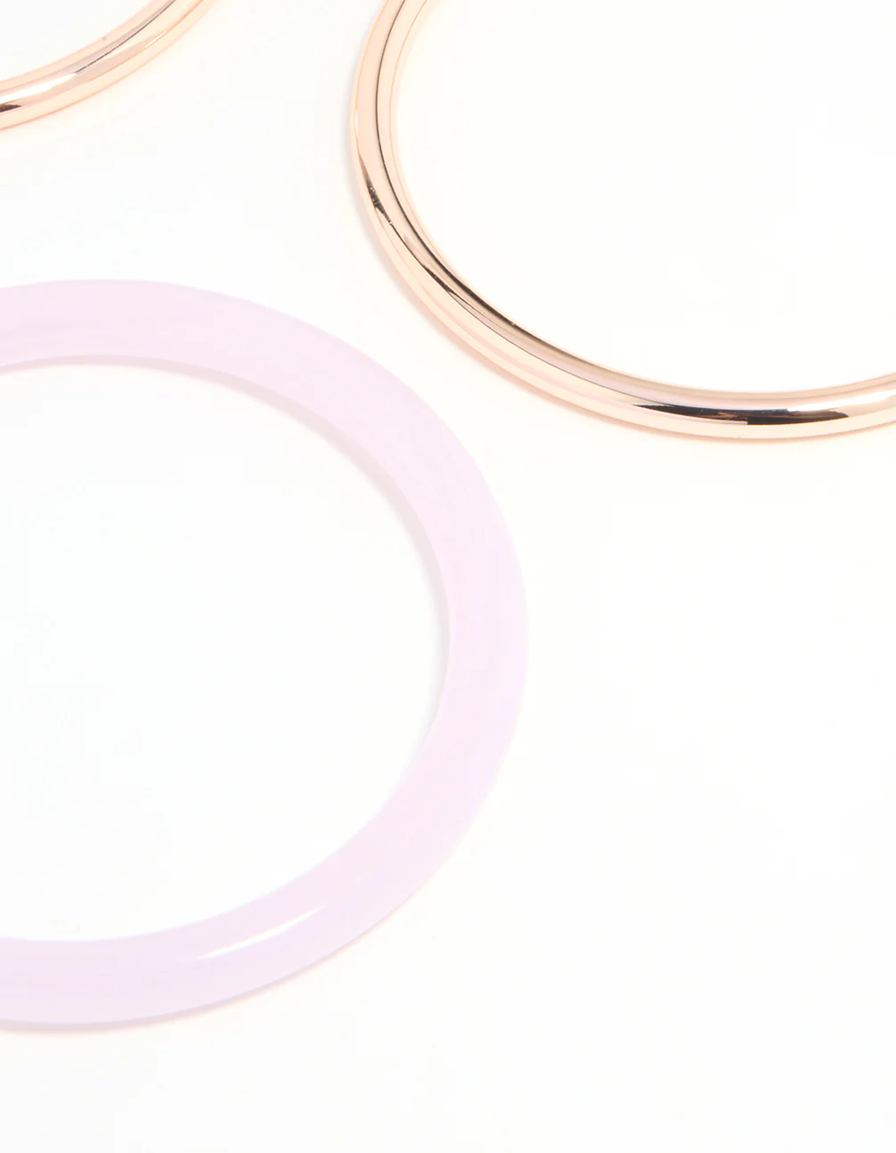 Rose Gold Pink & Cream Tortoiseshell Bangles 5-Pack - Image 3
