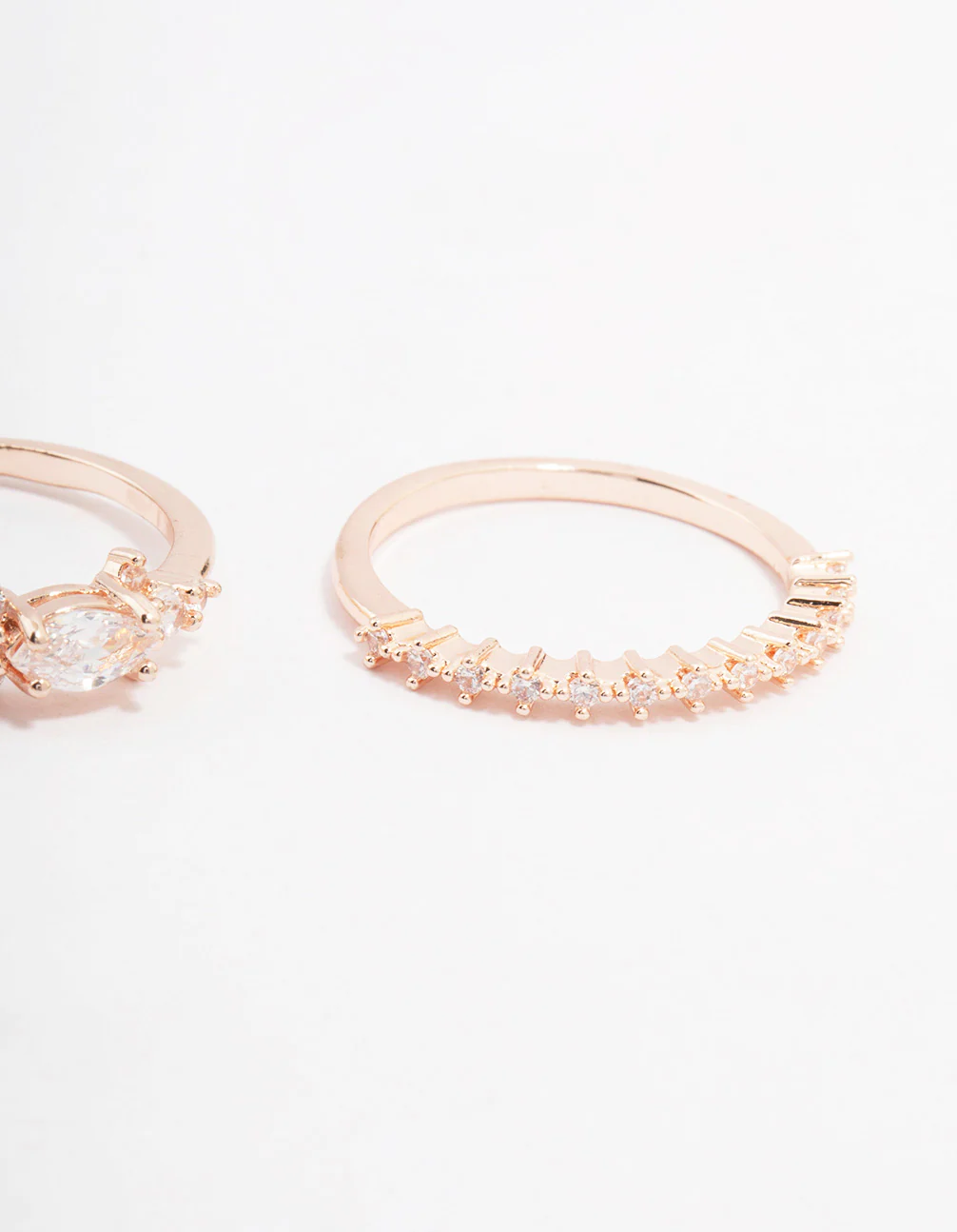 Rose Gold Marquise Stacking Ring 3-Pack - Image 3