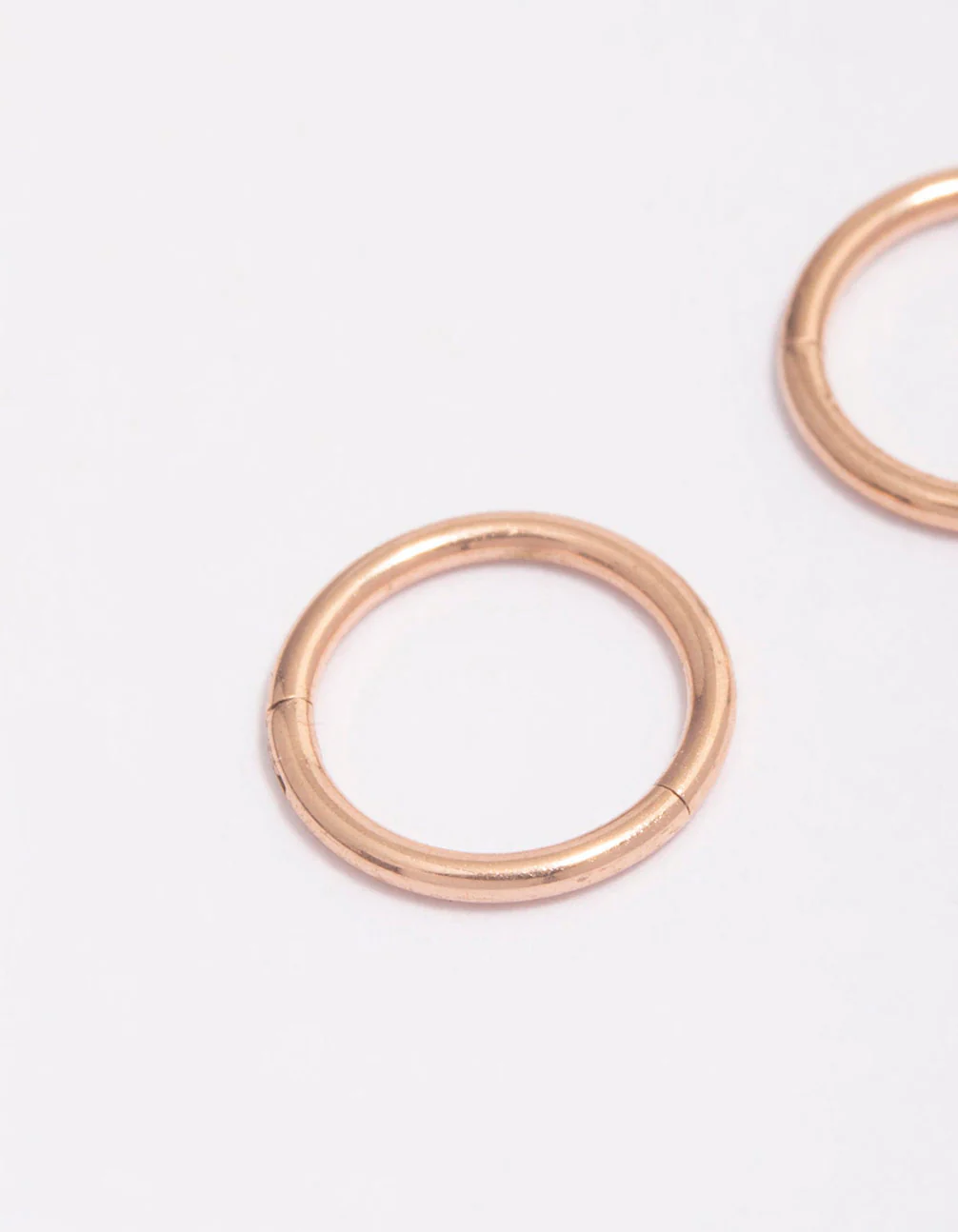 Rose Gold Plated Surgical Steel Fine Sleeper Earrings 6mm - Image 2