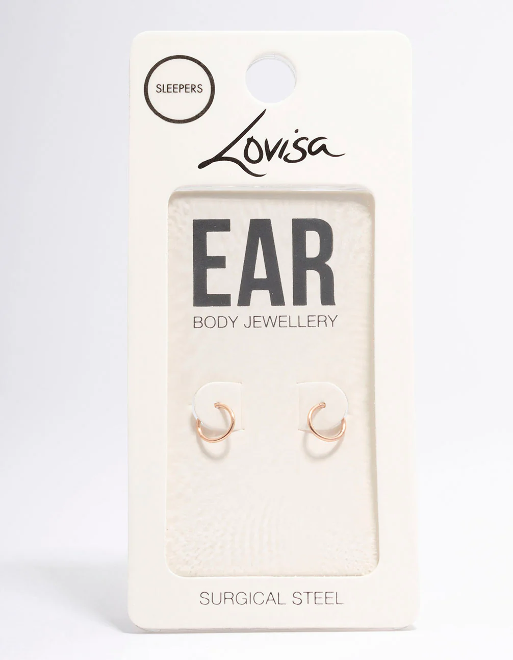 Rose Gold Plated Surgical Steel Fine Sleeper Earrings 6mm - Image 3
