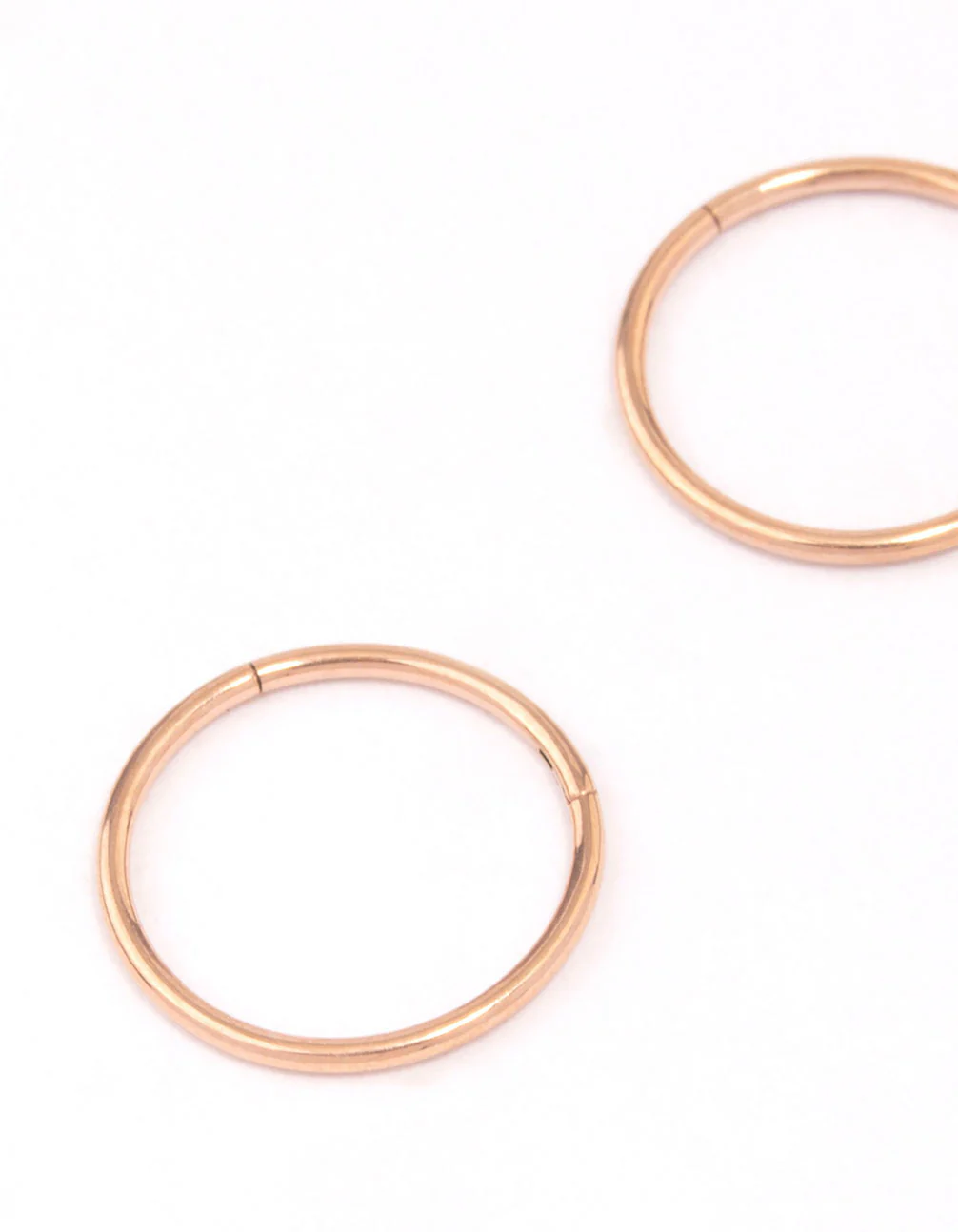 Rose Gold Plated Titanium Fine Sleeper Earrings 10mm - Image 2