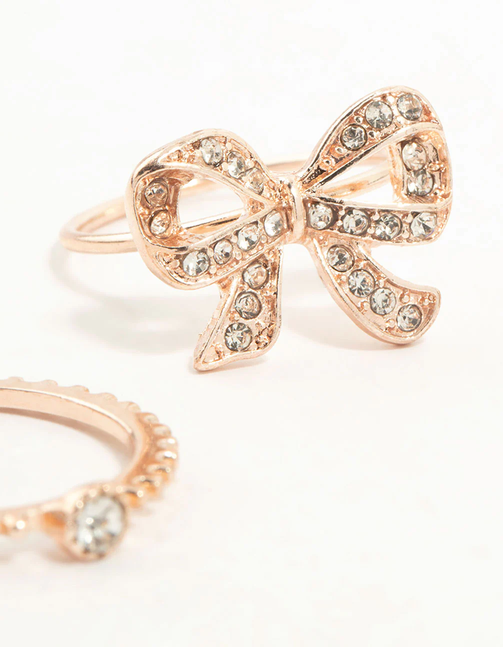 Rose Gold Precious Bow Ring 3-Pack - Image 3