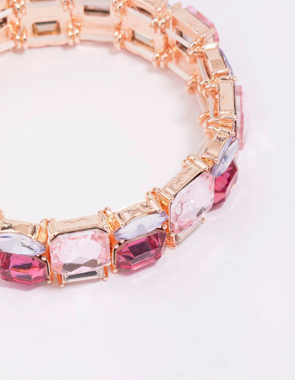 Rose Gold Square Stretch Bracelet - Image 2