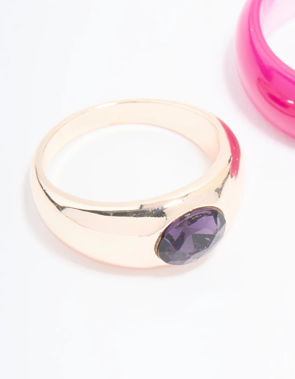Rose Gold Statement Stone Rings 2-Pack - Image 4