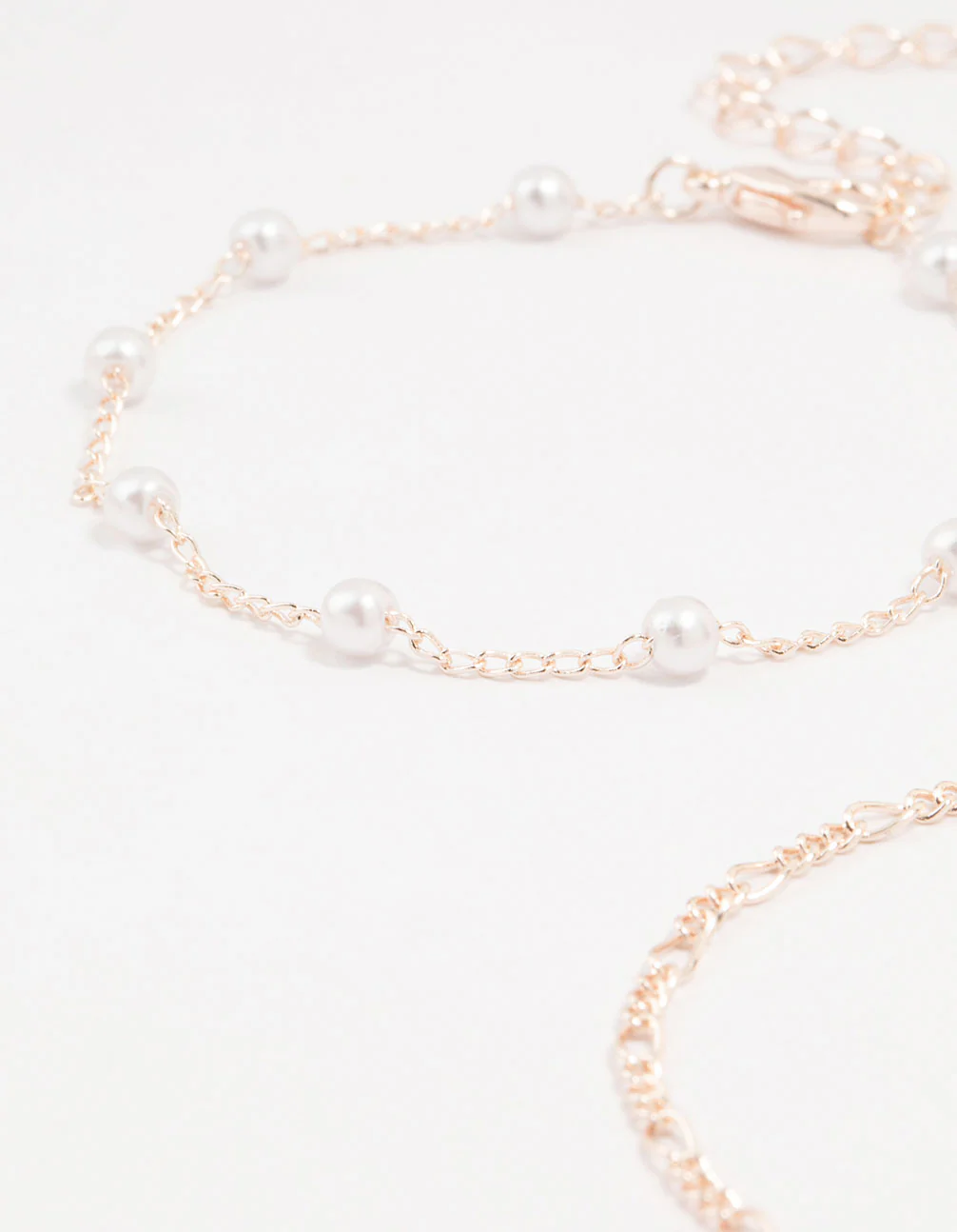 Rose Gold Stone Pearl Butterfly Bracelets 4-Pack - Image 3