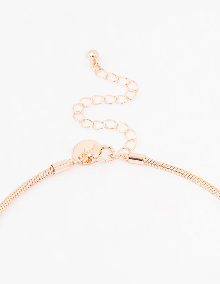 Rose Gold Tassle Chain Necklace - Image 3