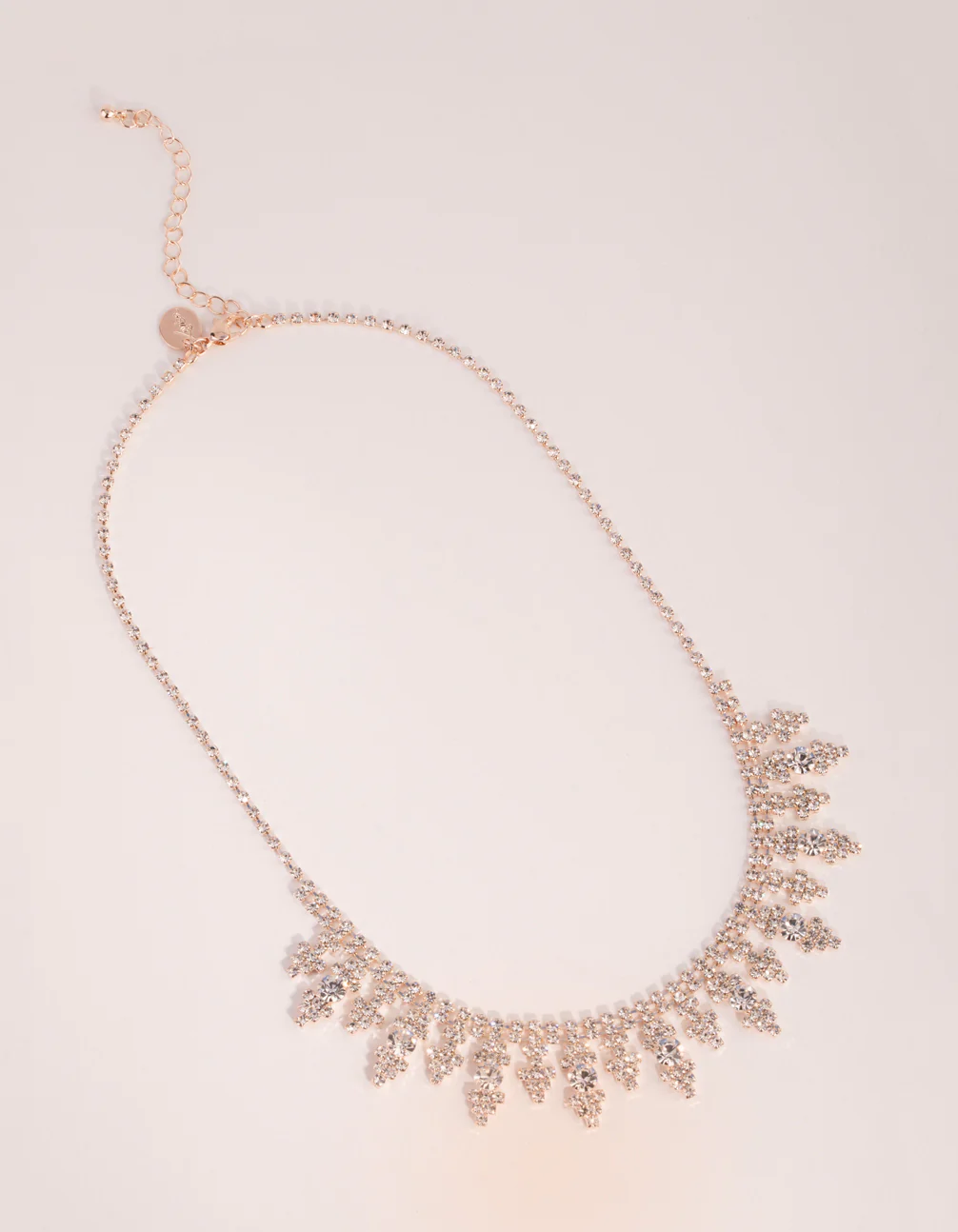 Rose Gold Diamante Cupchain Point Necklace - Image 2