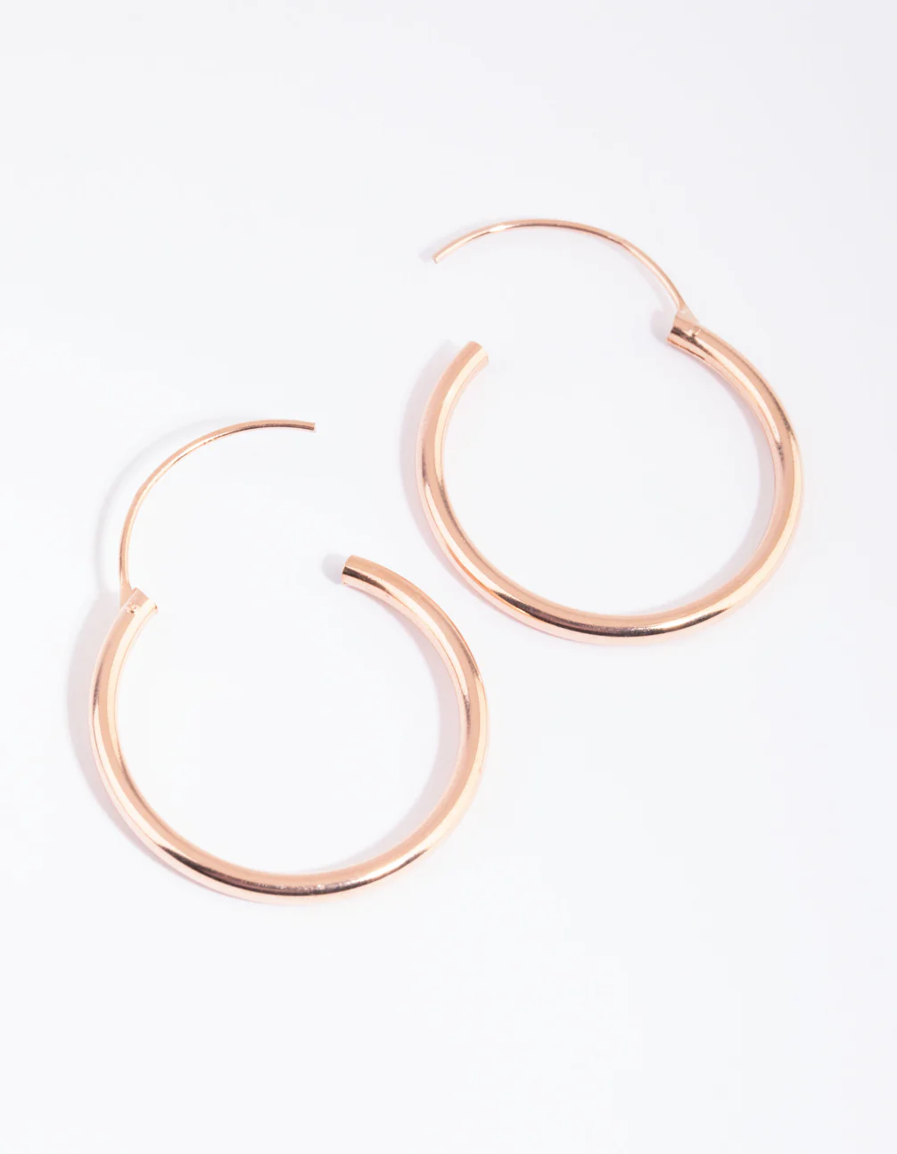 Rose Gold Plated Sterling Silver 25mm Thick Hoop Earrings - Image 3