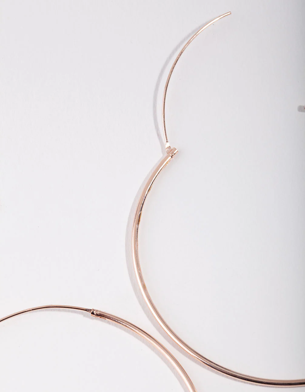 Rose Gold Plated Sterling Silver 50mm Plain Hoop Earrings - Image 3