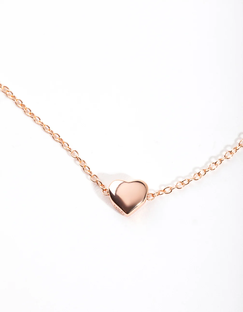 Rose Gold Plated Sterling Silver Micro Heart Necklace - Image 3