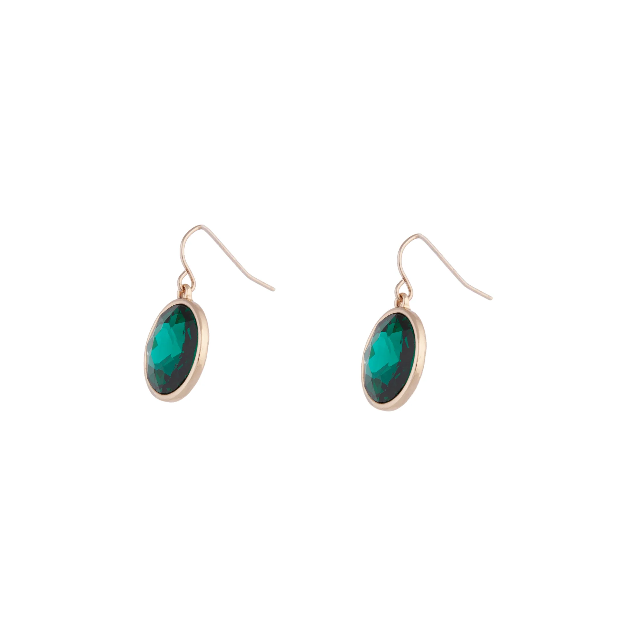 Gold Jewel Centre Drop Earrings - Image 2
