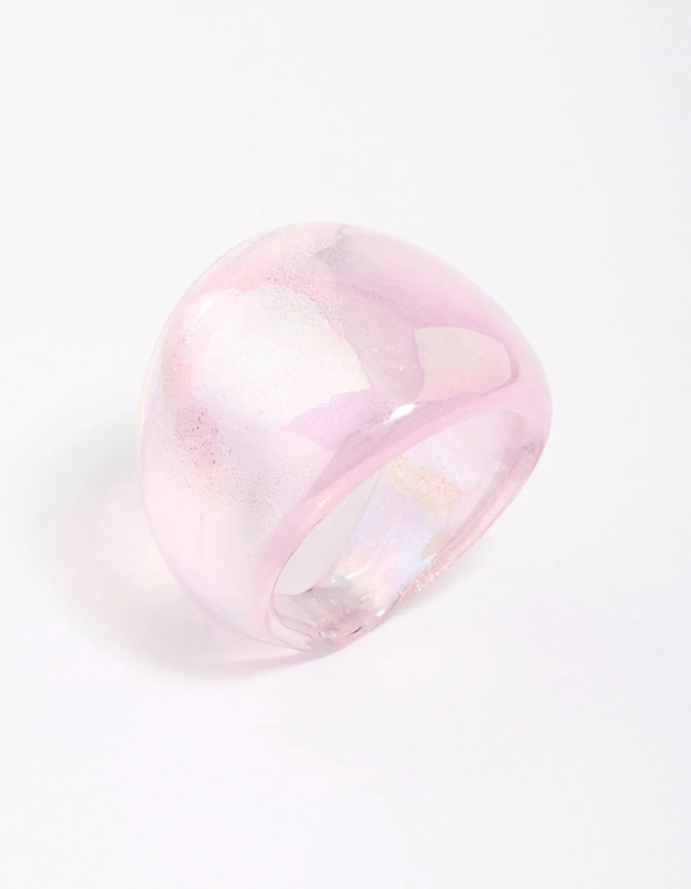 Acrylic Iridescent Sparkle Cocktail Ring - Image 2