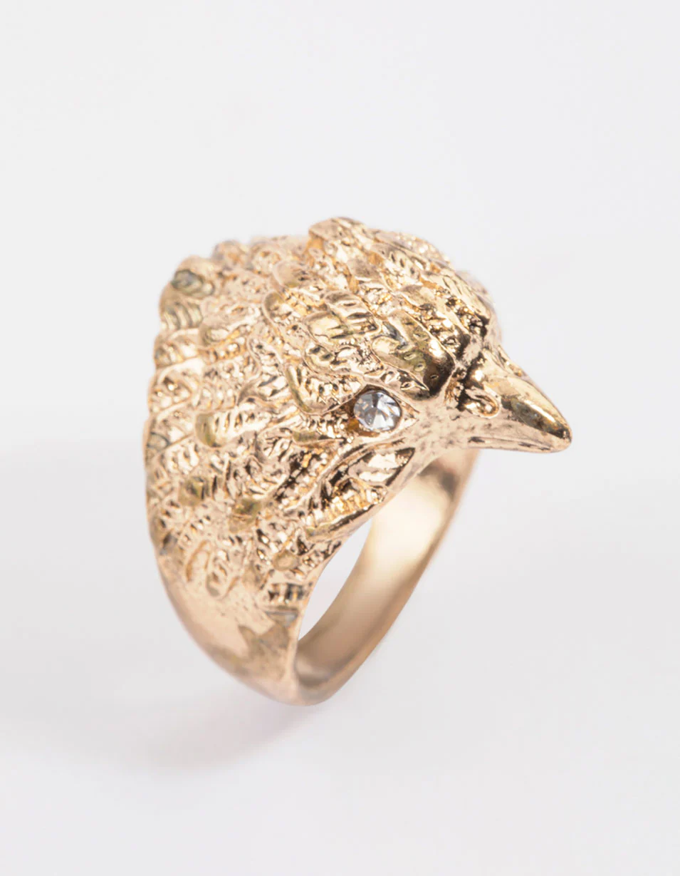 Antique Gold Majestic Eagle Ring - Image 2