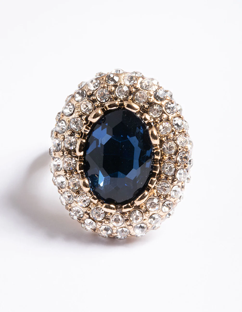 Antique Vintage Blue Cocktail Ring - Image 2