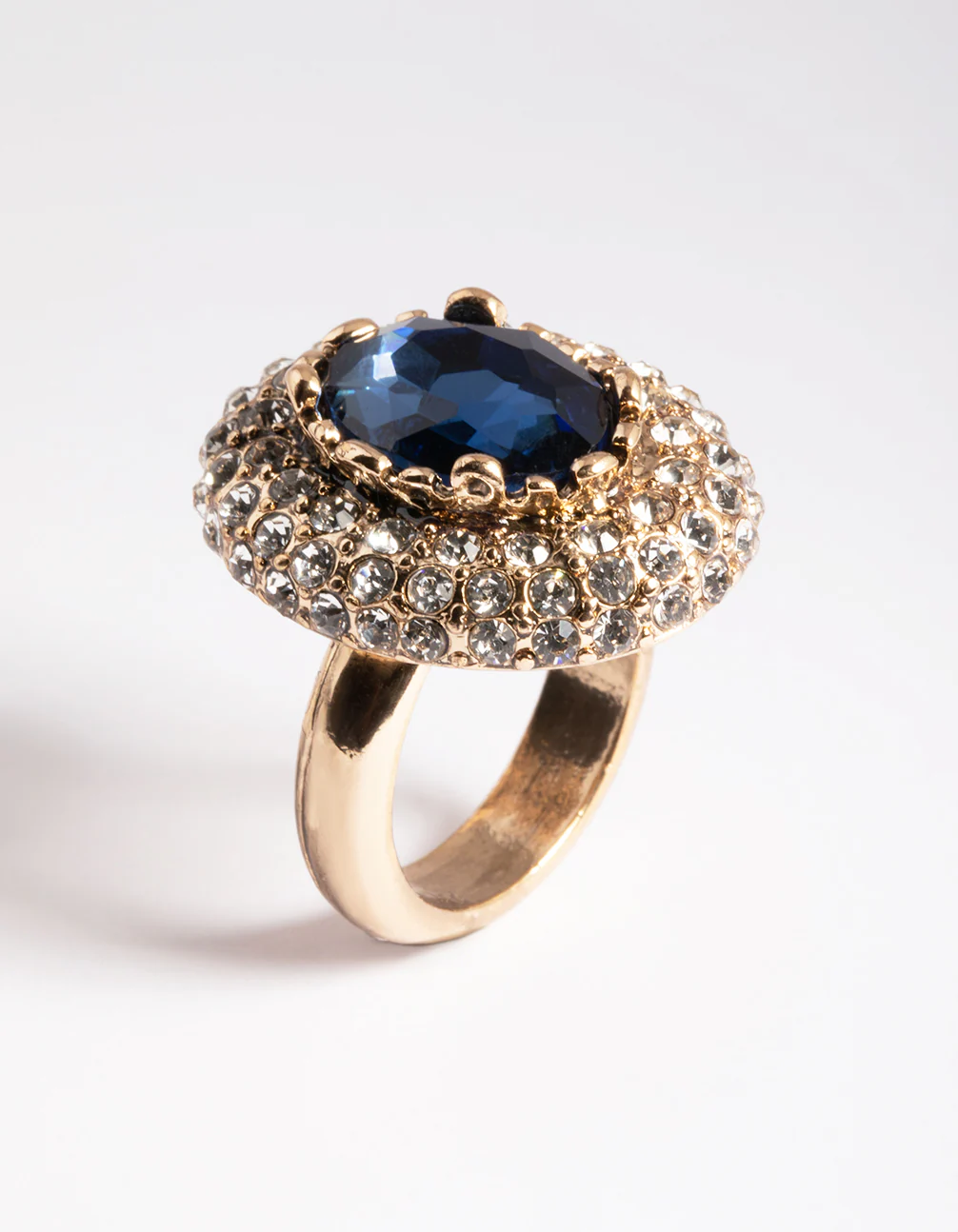 Antique Vintage Blue Cocktail Ring - Image 3