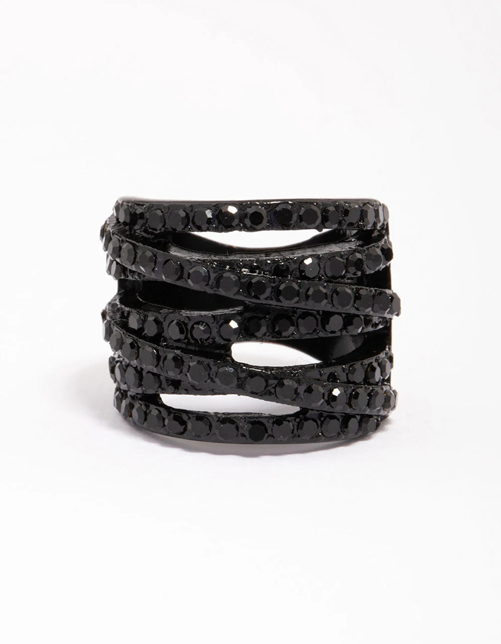 Black Coated Layered Band Ring - Image 3