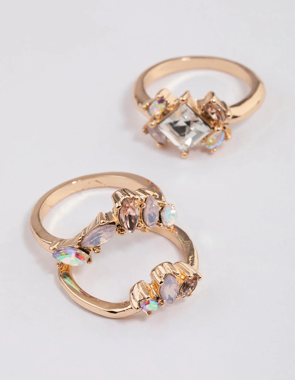 Rose Gold Opal Embellished Ring Pack - Image 2