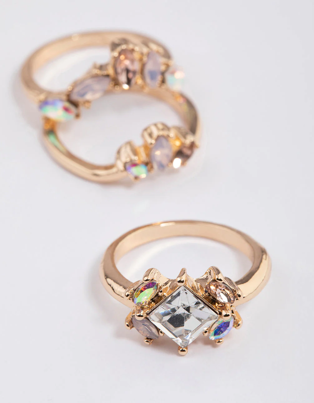 Rose Gold Opal Embellished Ring Pack - Image 3