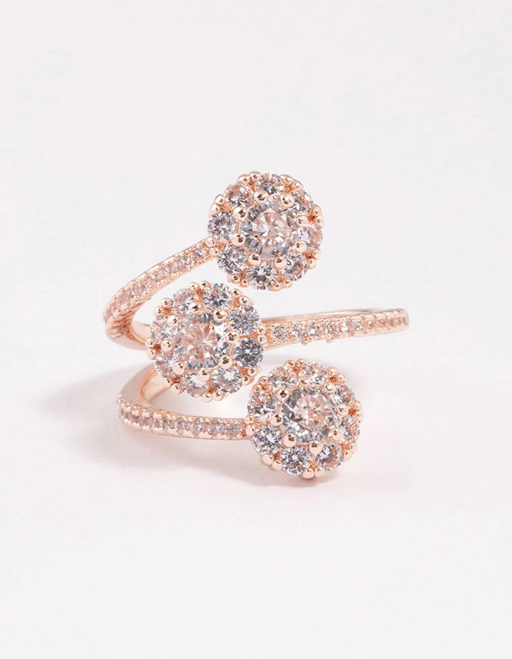 Rose Gold Round Triple Tier Ring - Image 3