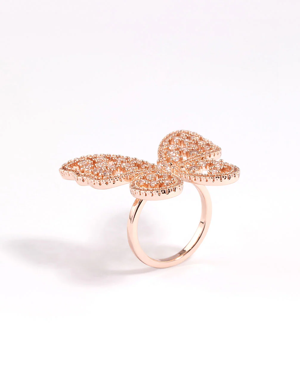 Rose Gold Statement Butterfly Ring - Image 2
