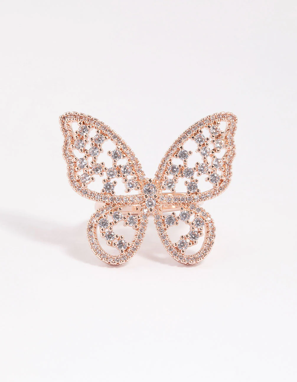Rose Gold Statement Butterfly Ring - Image 3