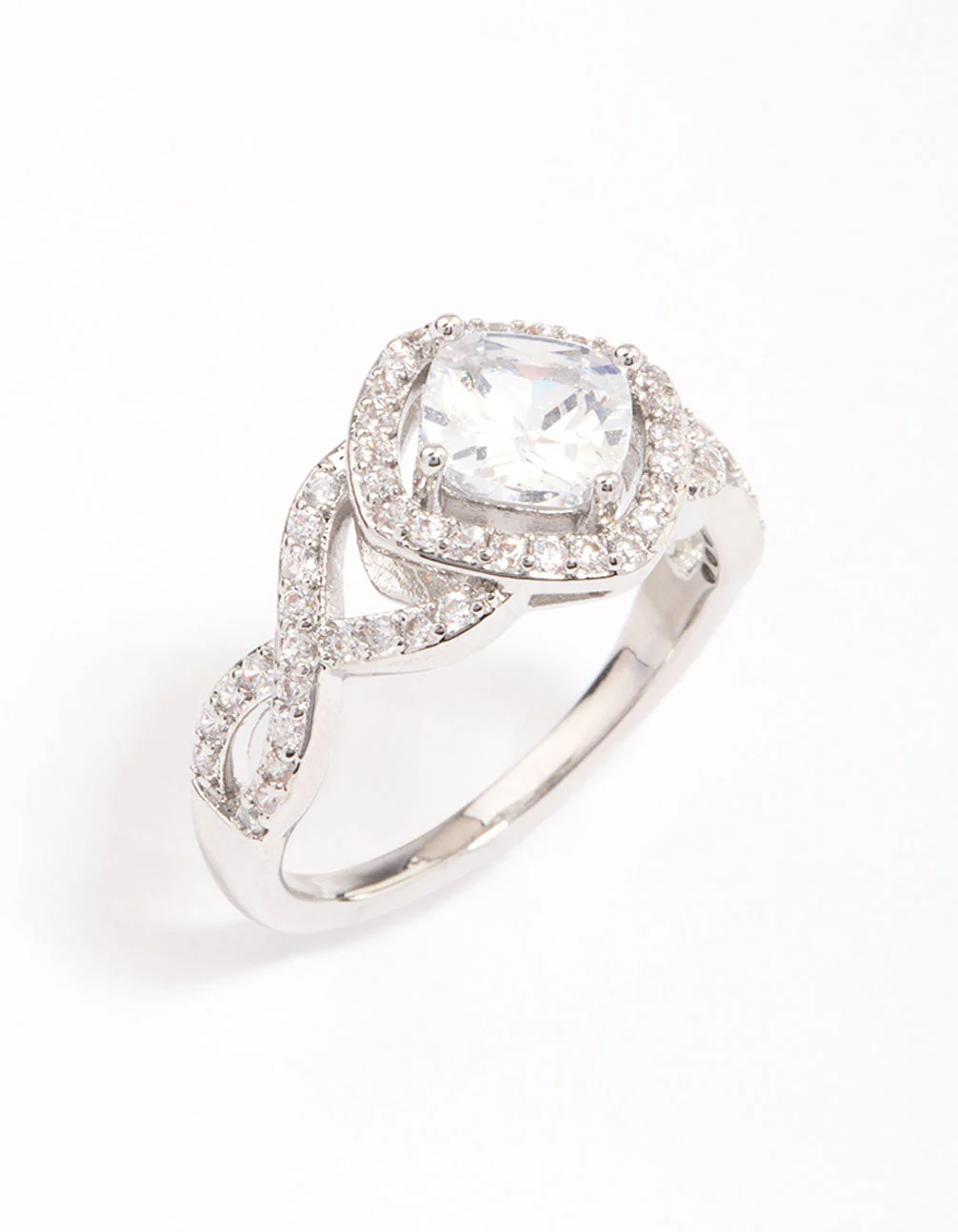 Rhodium Cushion Infinity Ring - Image 2