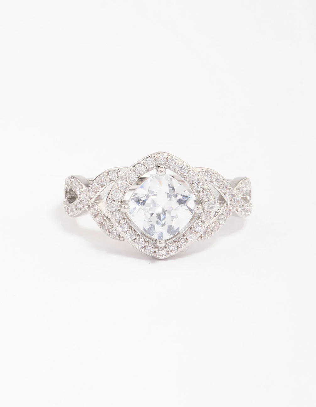 Rhodium Cushion Infinity Ring - Image 3
