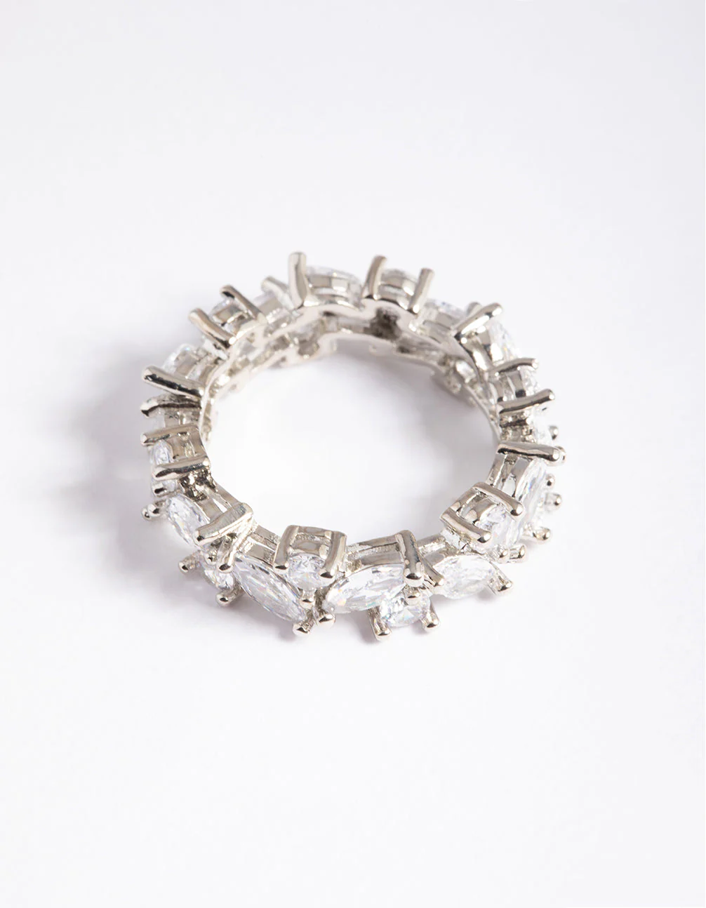 Rhodium Cubic Zirconia Vine Band Ring - Image 2