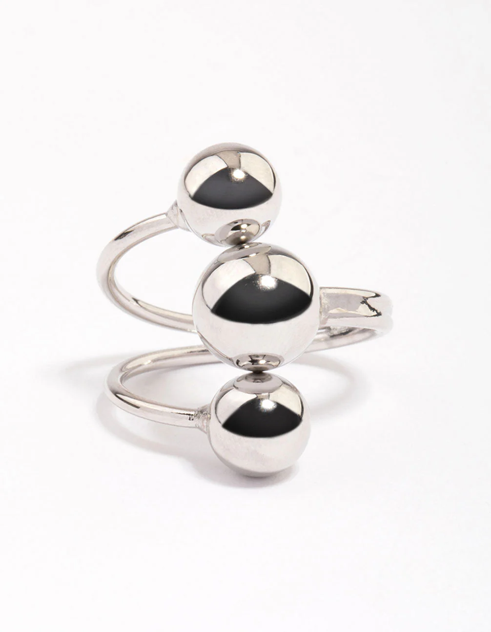 Rhodium Plated Ball Ring - Image 3