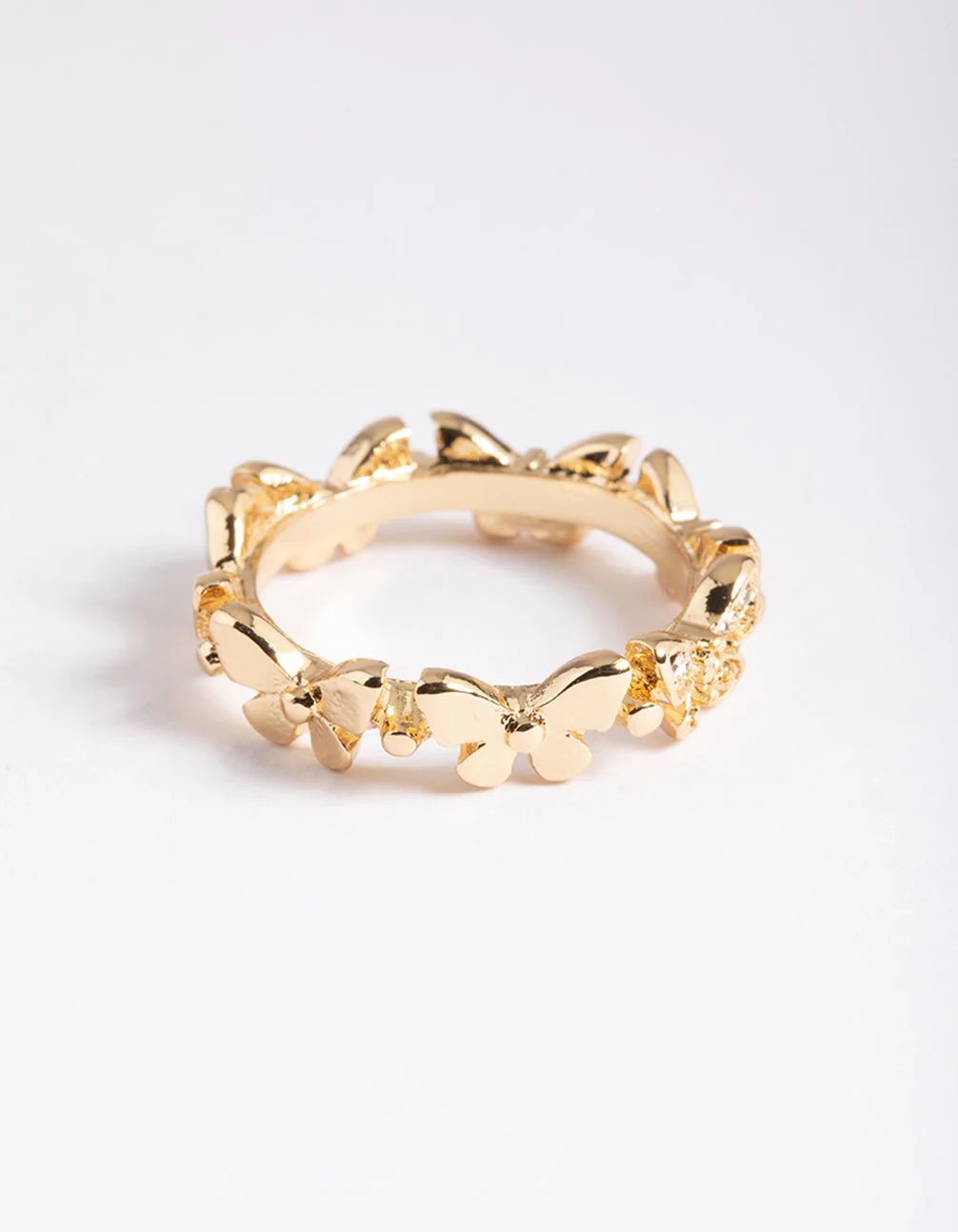 Gold Plated Butterfly Band Ring - Image 2