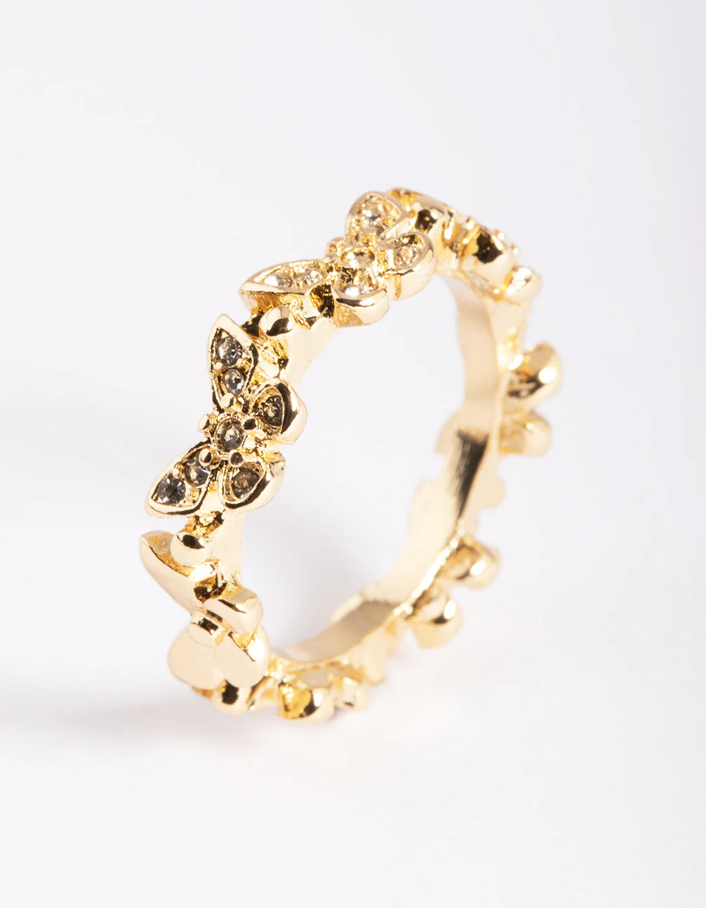 Gold Plated Butterfly Band Ring - Image 3