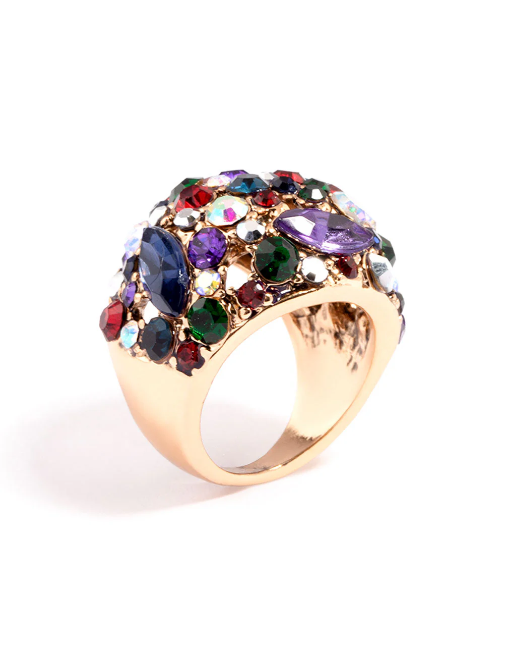 Gold Cluster Diamante Dome Ring - Image 2