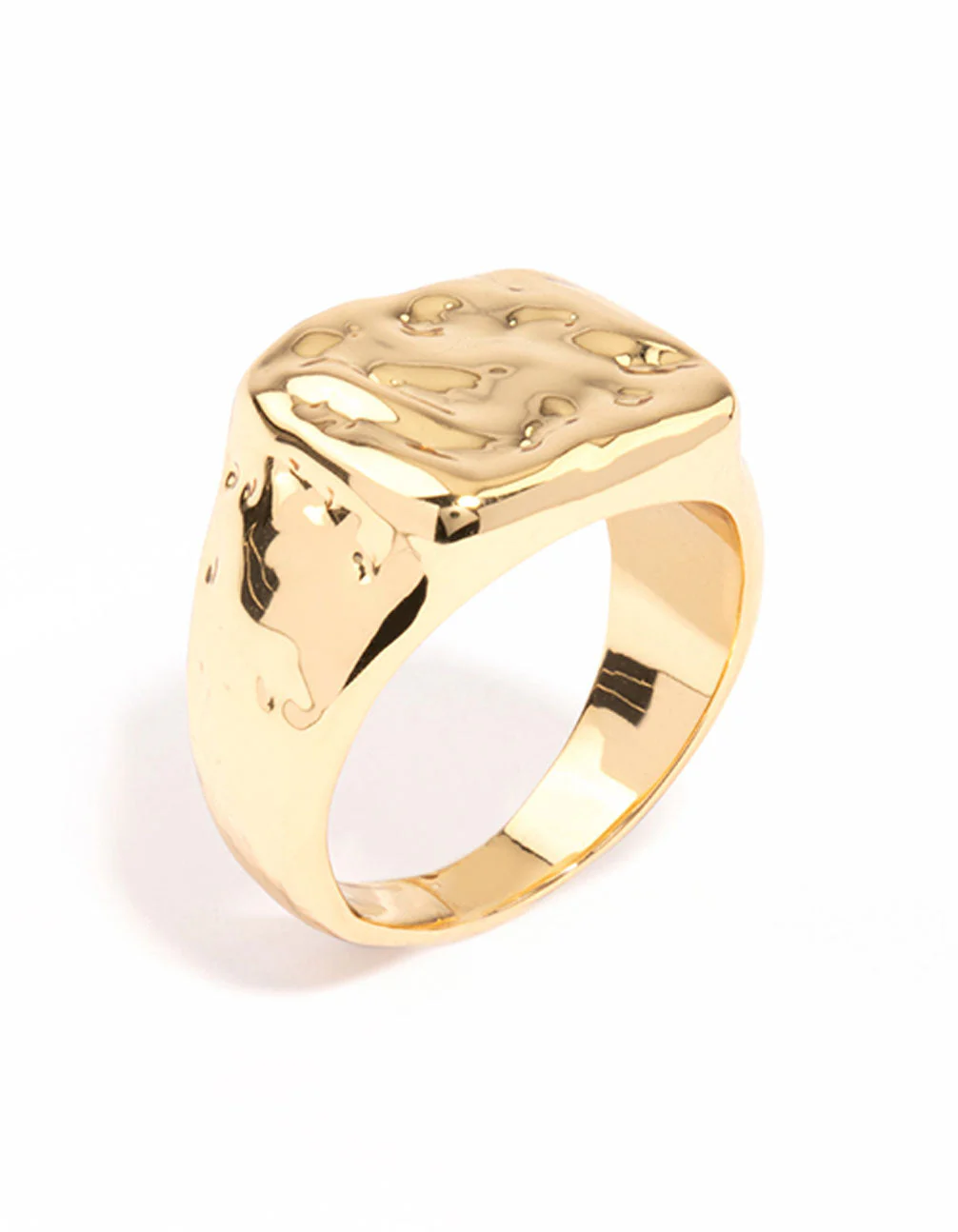 Gold Plated Molten Signet Ring - Image 2