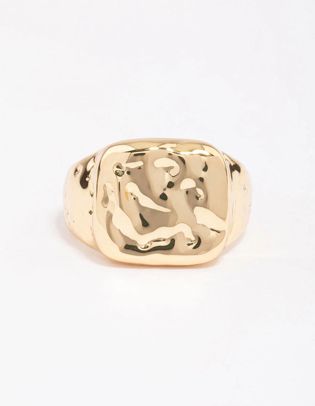 Gold Plated Molten Signet Ring - Image 3