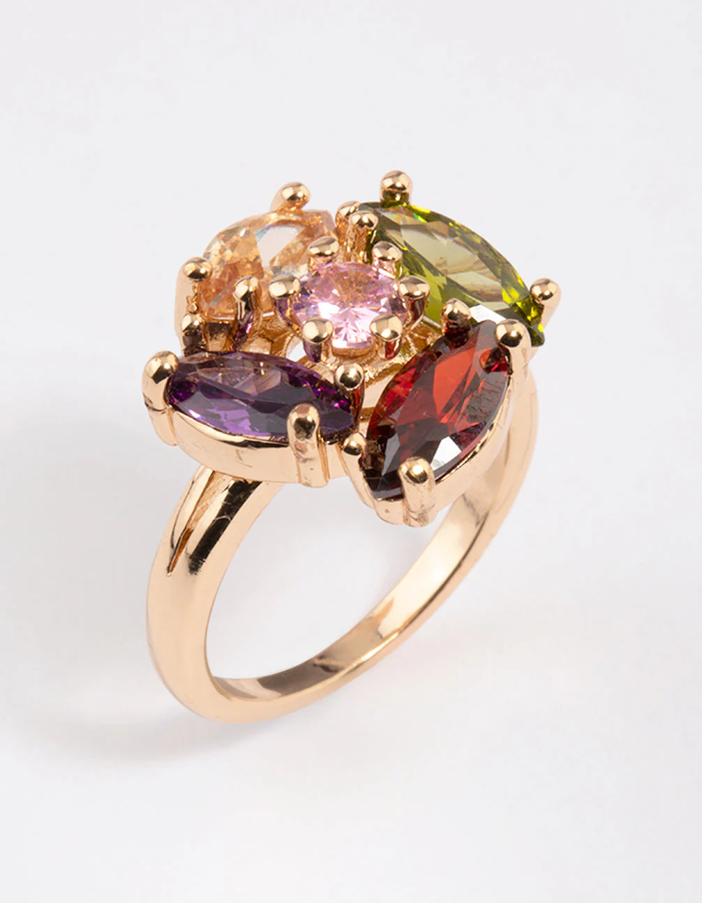 Gold Oval Stone Cocktail Ring - Image 2