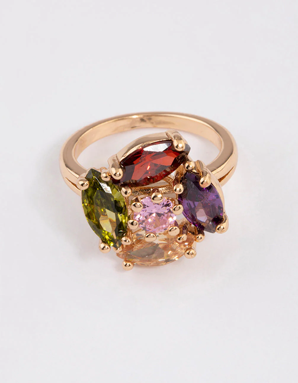 Gold Oval Stone Cocktail Ring - Image 3