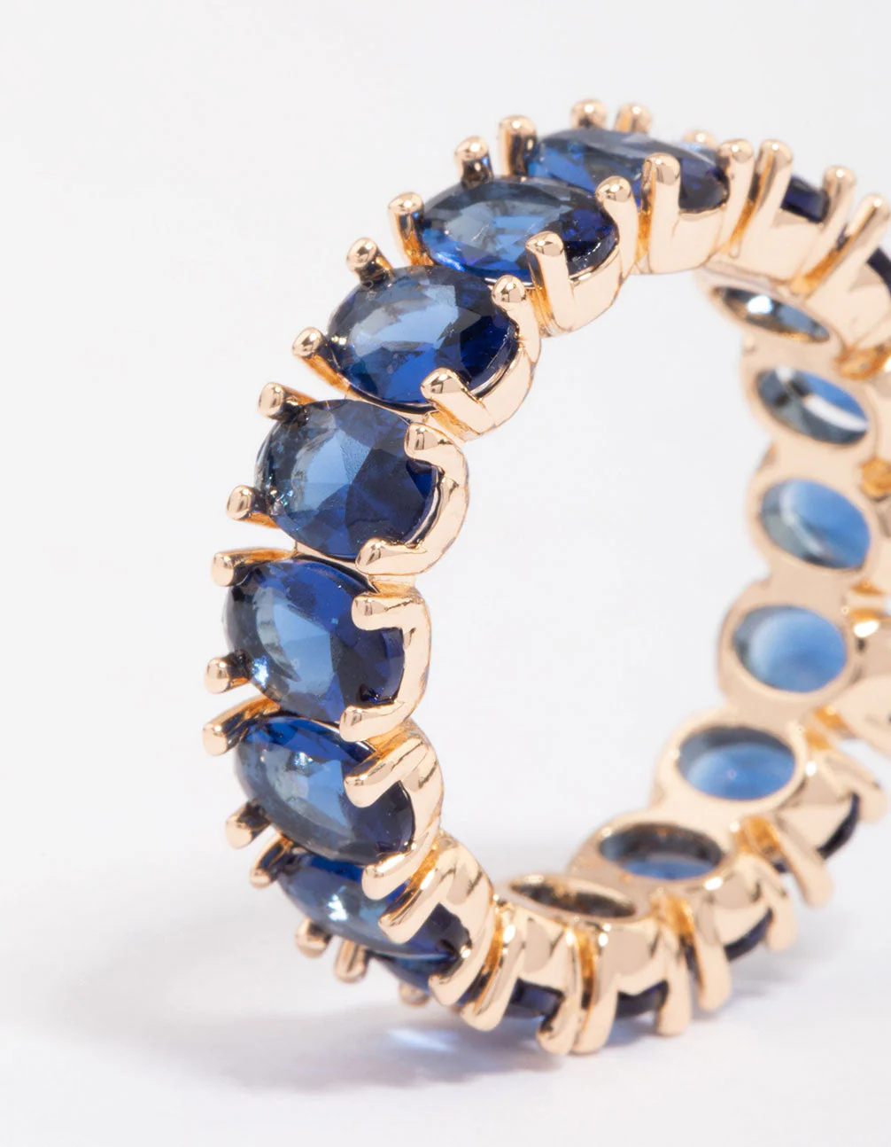 Gold Oval Stone Band Ring - Image 3