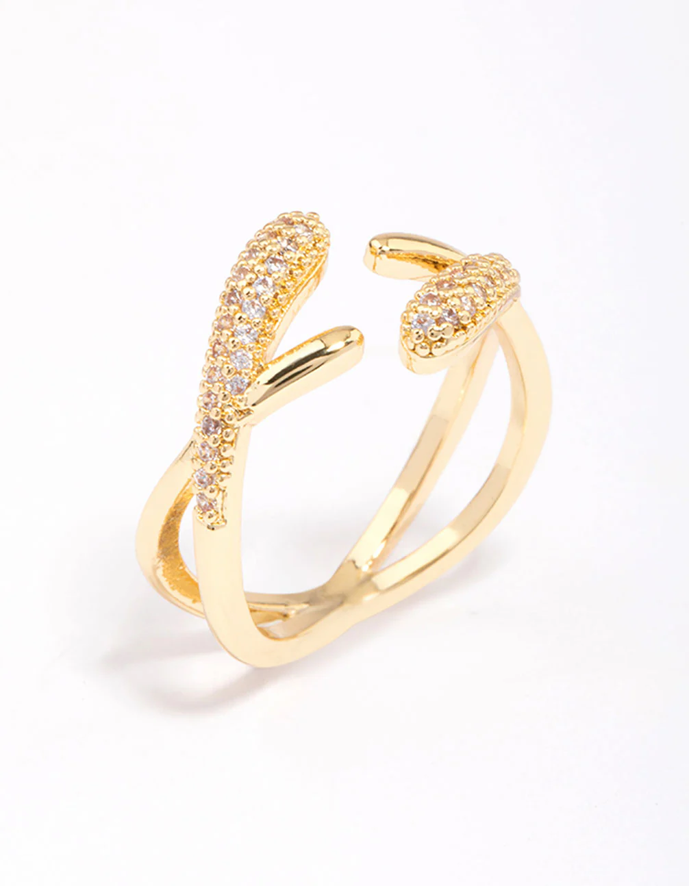 Gold Plated Pave Interlaced Ring - Image 4