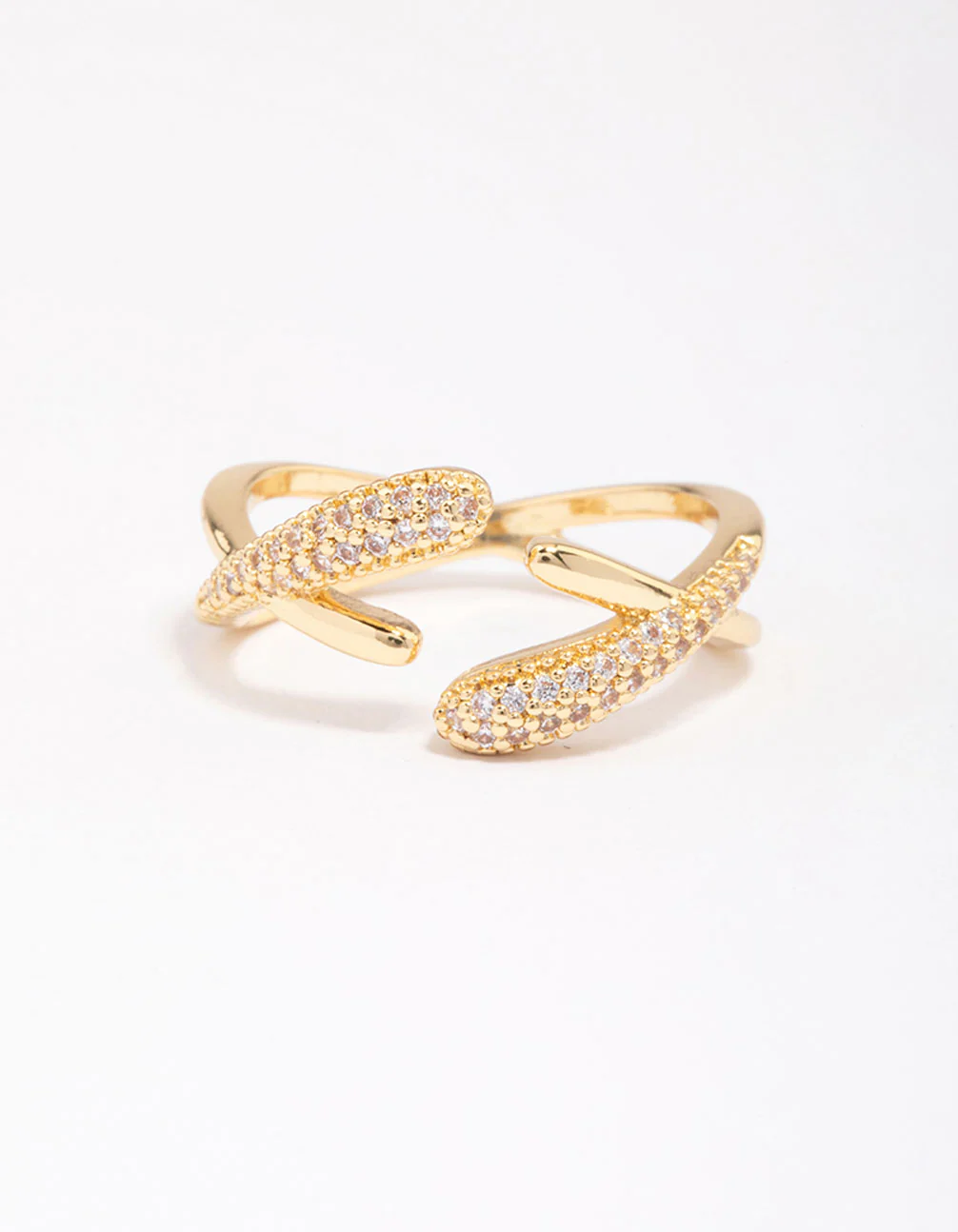 Gold Plated Pave Interlaced Ring - Image 5