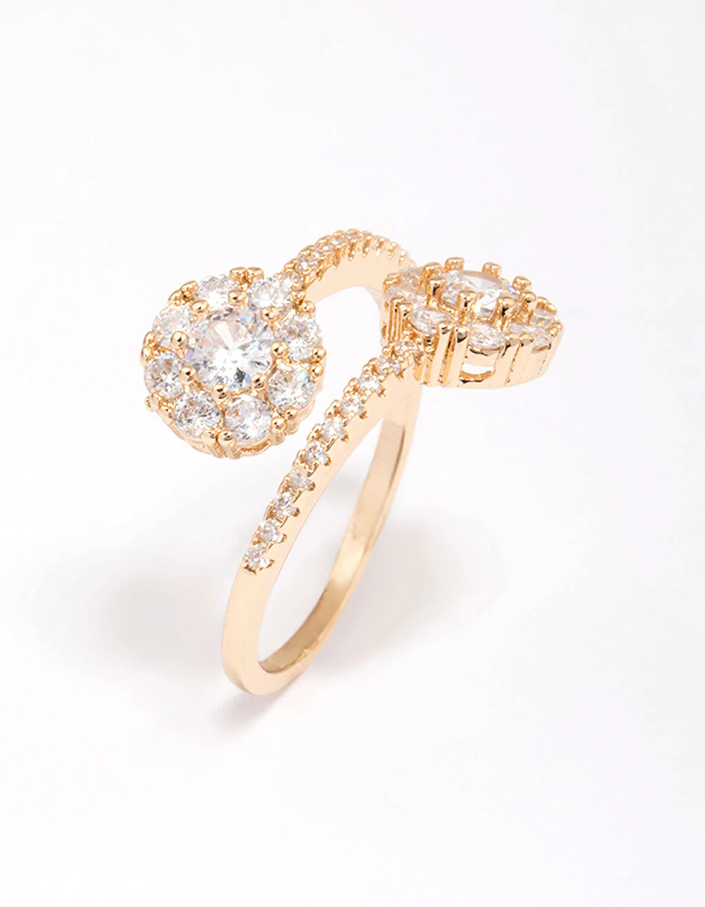 Gold Round Double Wrapped Ring - Image 2