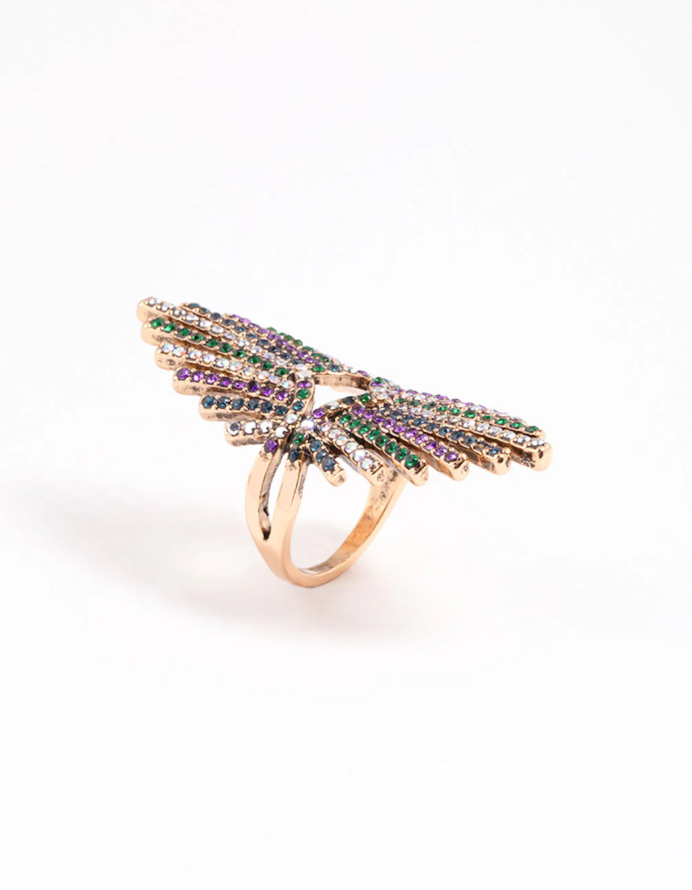 Gold Statement Spray Diamante Ring - Image 2
