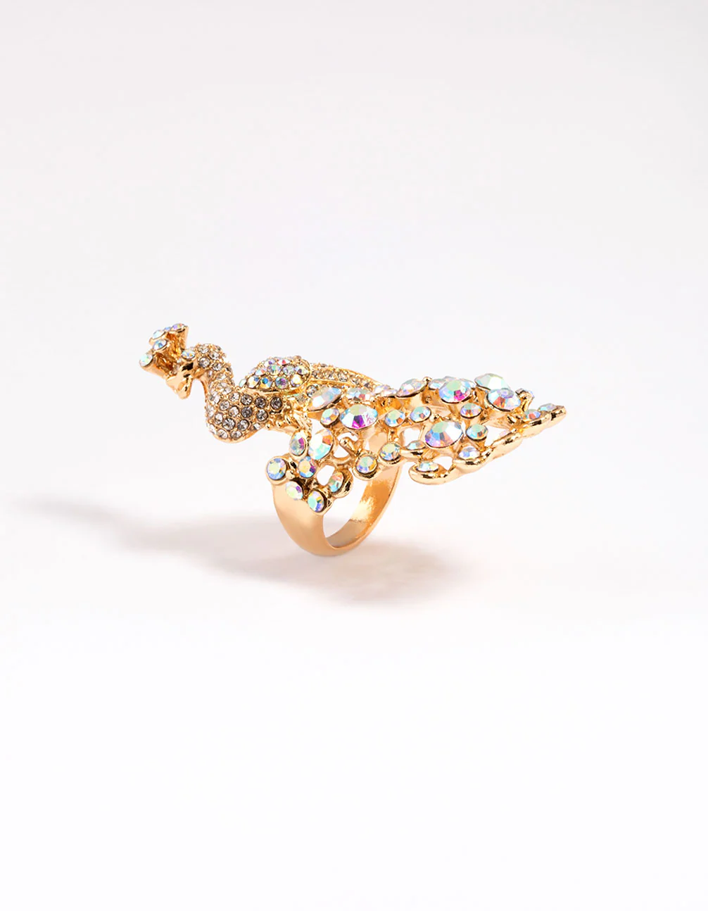 Gold Statement Peacock Ring - Image 2