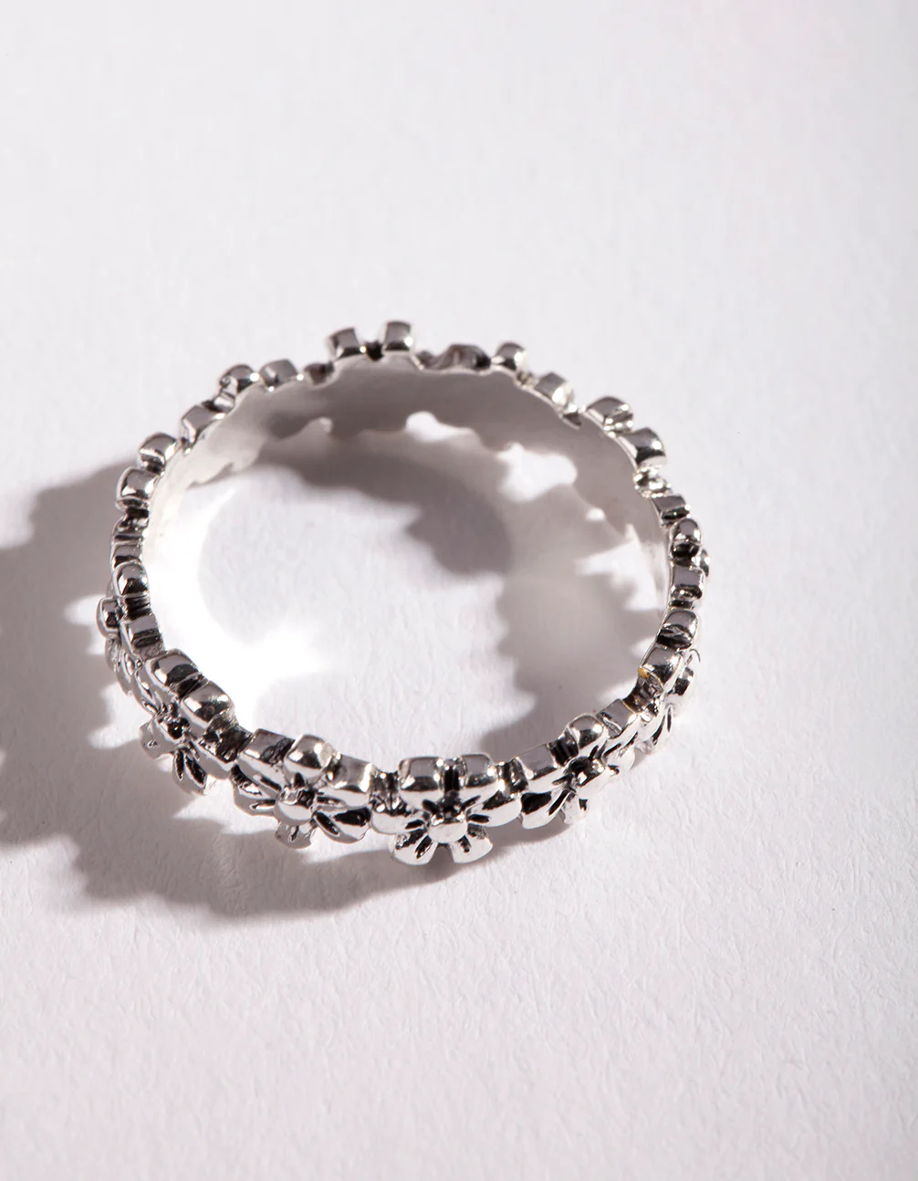 Silver Continuous Flower Ring - Image 2