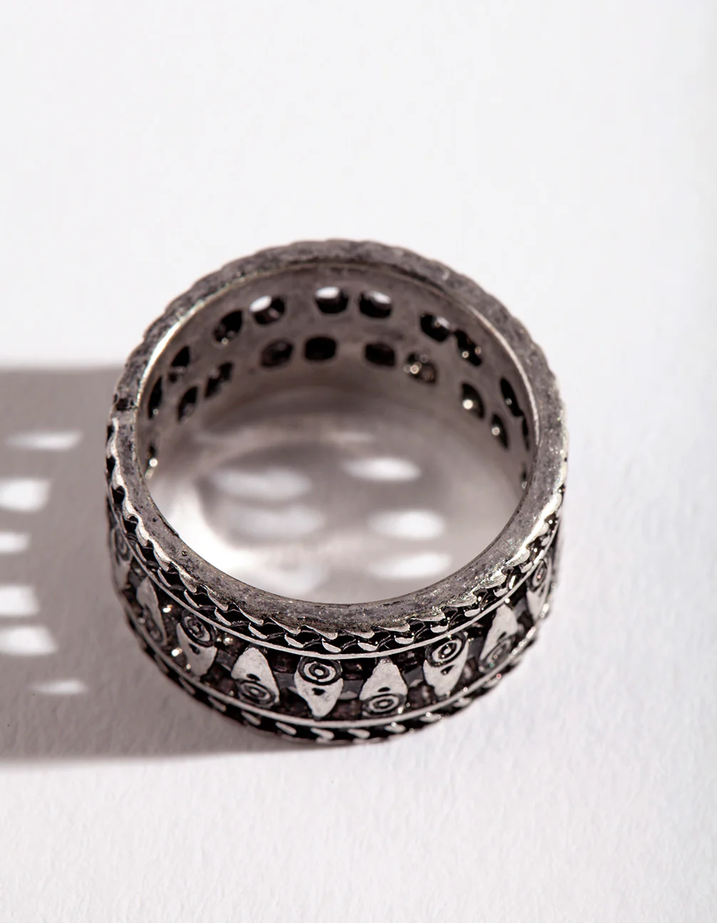 Antique Silver Boho Band Ring - Image 2