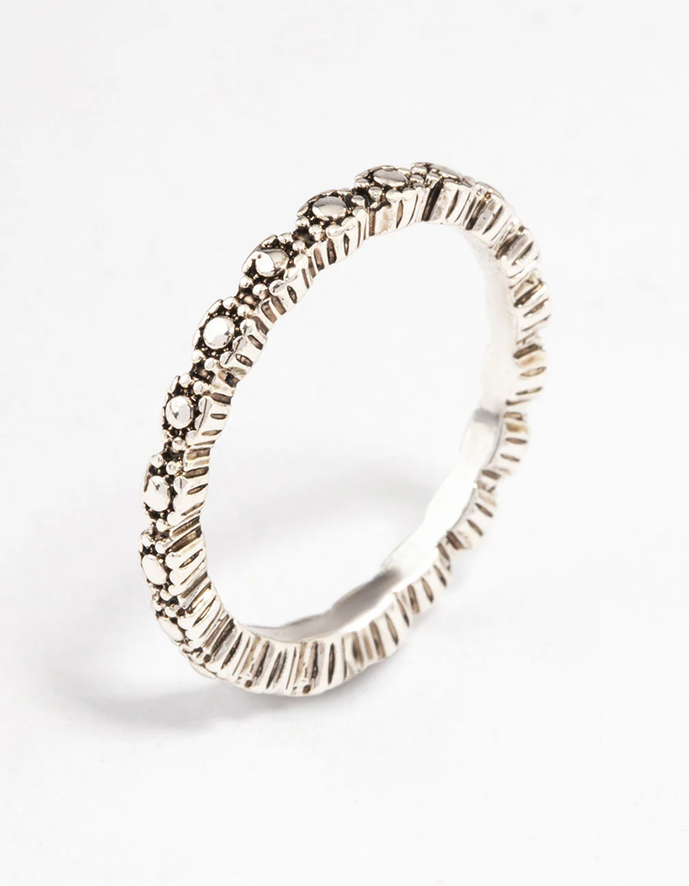 Antique Silver Tiny Flower Ring - Image 2
