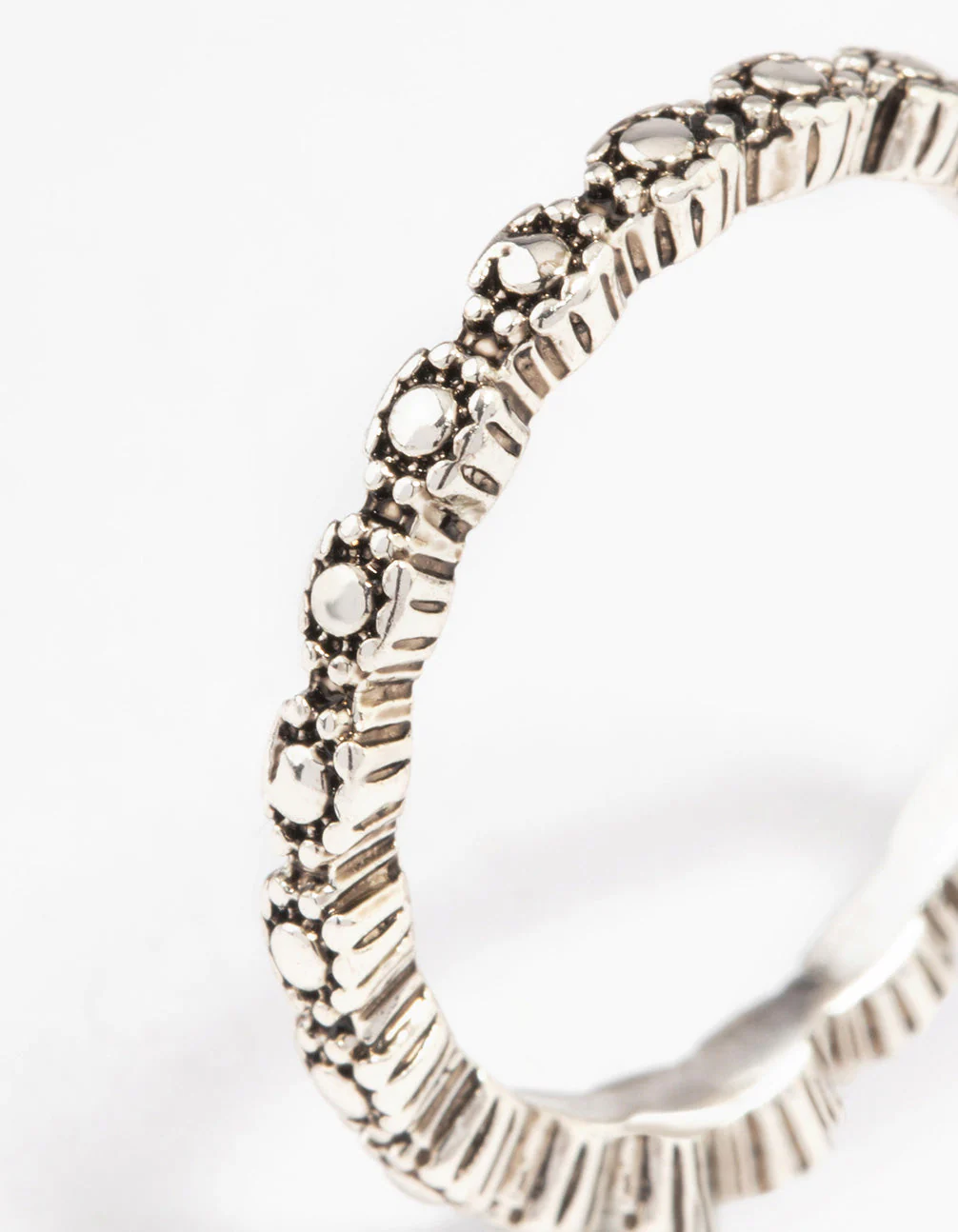 Antique Silver Tiny Flower Ring - Image 3