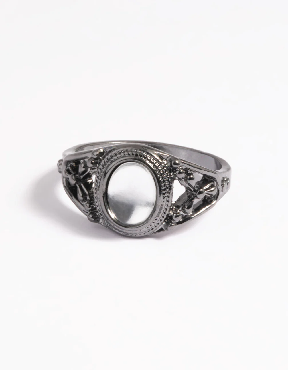 Gunmetal Vintage Stone Ring - Image 2