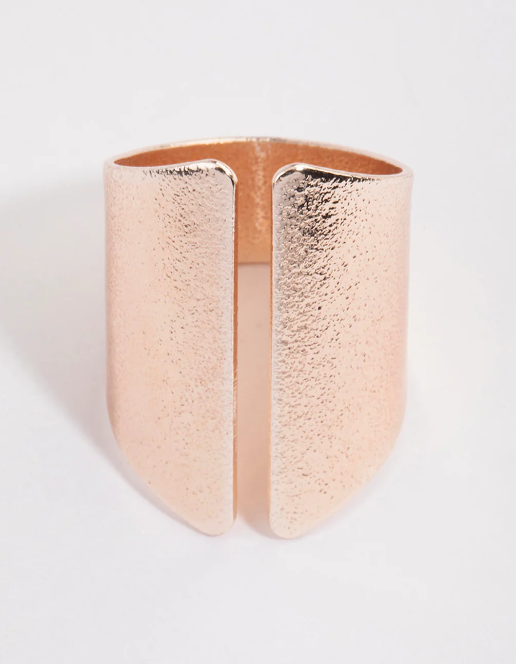 Rose Gold Open Shield Ring - Image 3