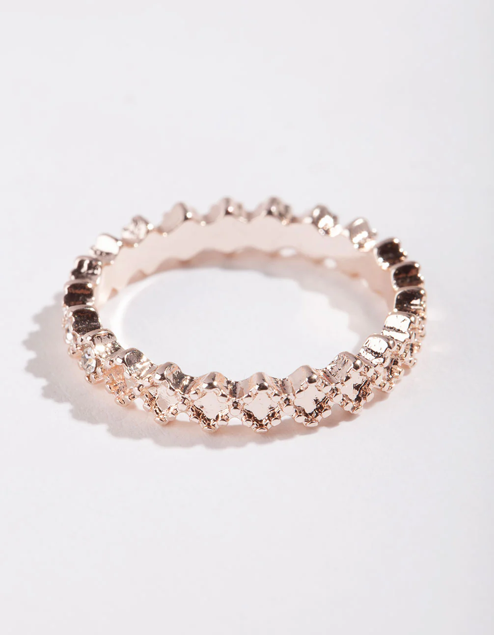 Rose Gold Diamante Band Ring - Image 2