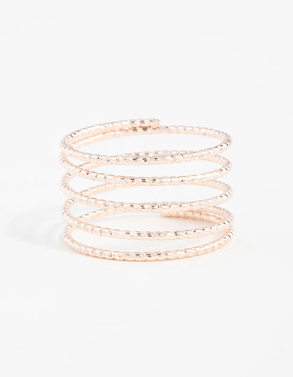 Rose Gold Diamond Cut Spiral Ring - Image 5